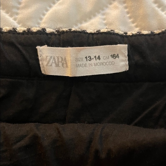 Zara Black and White Girls Houndstooth Skirt - Picture 2 of 4